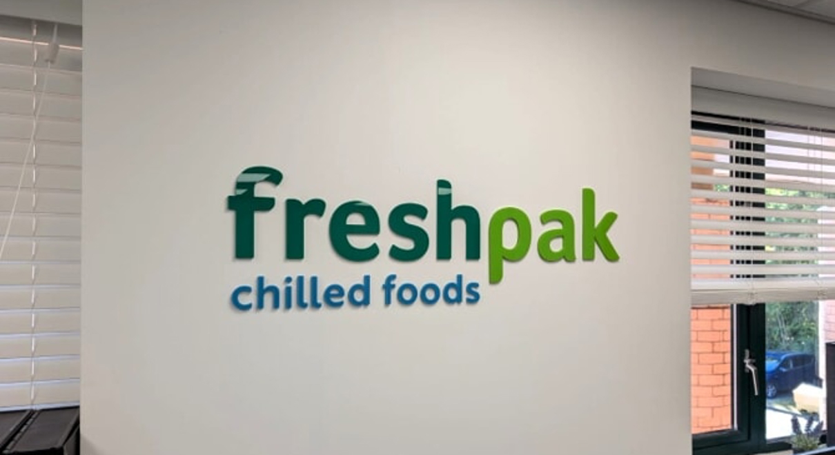 Fresh-pak Chilled Foods interior dimensional lettering